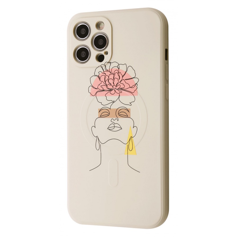 Фото чехла WAVE Minimal Art Case iPhone with MagSafe 12 Pro Max бежевый/девушка Бежевый С рисунком