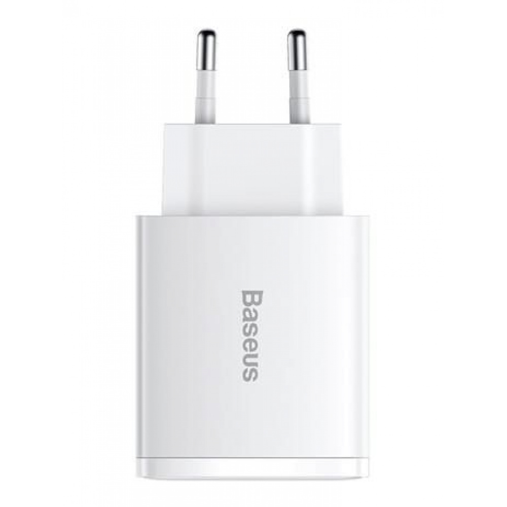 Фотографія Network Charger Baseus Compact Quick Charger 30W QC+ PD (1Type-C + 2USB) white