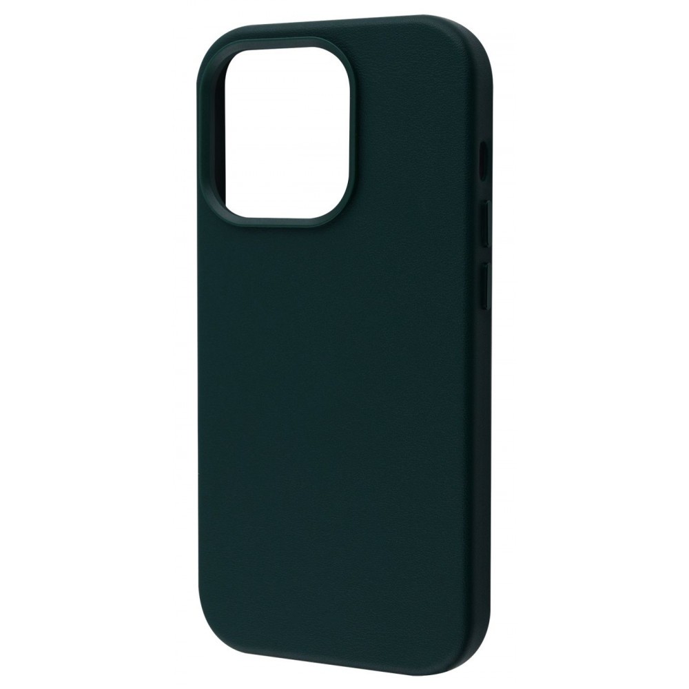Фото чехла WAVE Premium Leather Edition Case with MagSafe iPhone 14 Pro forest green Зеленый