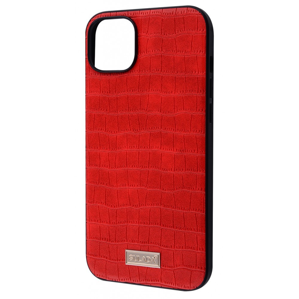 Фото чехла SULADA Crocodile Leather Case iPhone 14 Pro red Красный