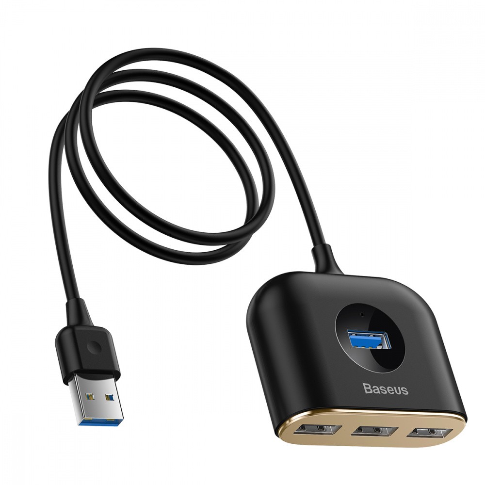 Фотография USB-Хаб Baseus Square Round USB to USB 3.0 + 3USB 2.0 (1m) black