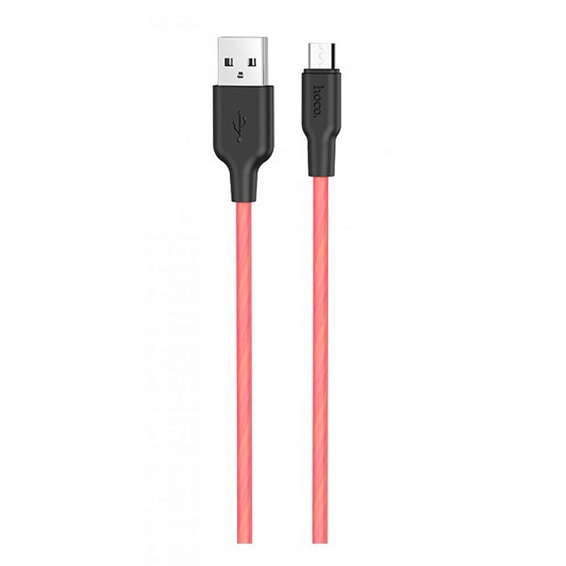 Фотографія Кабель Hoco X21 Plus Fluorescent Silicone Micro USB (1m) red