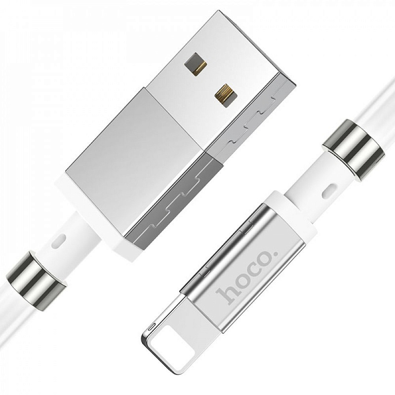 Кабель Hoco U91 Magic Magnetic Lightning (1m) white