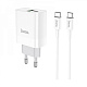 Network Charger Hoco C80A Rapido + Кабель (Type-C to Type-C) 20W PD+QC3.0 Type-C + USB white