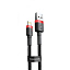 Кабель Baseus Cafule Lightning 2.4A (0.5m) red/black Кабель Baseus Cafule Lightning 2.4A (0.5m) red/black
