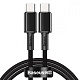 Кабель Baseus High Density Braided Fast Charging Data Type-C to Type-C 100W (1m) black