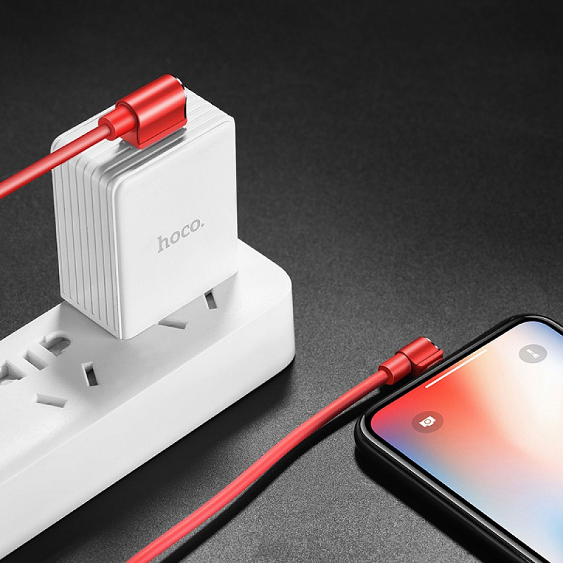 Кабель Hoco U37 Long Roam Lightning (1.2m) red