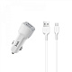 Car Charger Hoco Z23 Grand Style + Кабель (Micro) 2.4A 2USB white