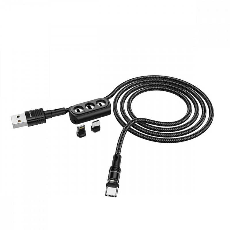 Кабель Hoco U98 3in1 Sunway Multi-functional Lightning + Micro + Type-C red