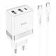 Network Charger Hoco N21 Pro Tourer 30W (2xUSB + Type-C) + Кабель Type-C to Type-C white