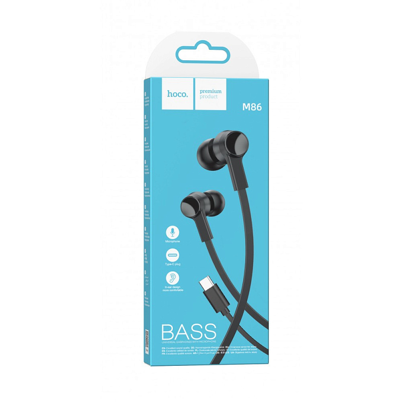 Headphones Hoco M86 Ocean Type-C With Microphone black
