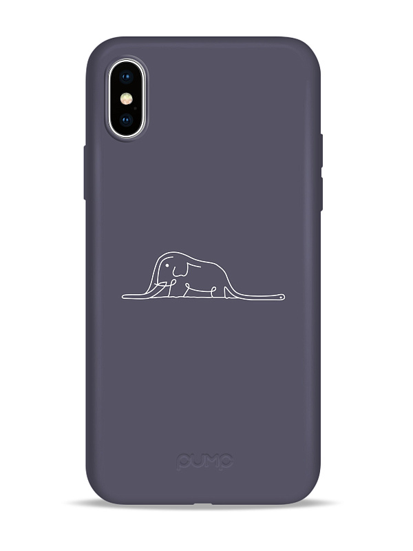Pump Silicone Minimalistic Case for iPhone X/XS Elephant In A Boa