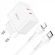 Network Charger Hoco N29 Triumph 35W (2 Type-C) + Кабель Type-C to Lightning white