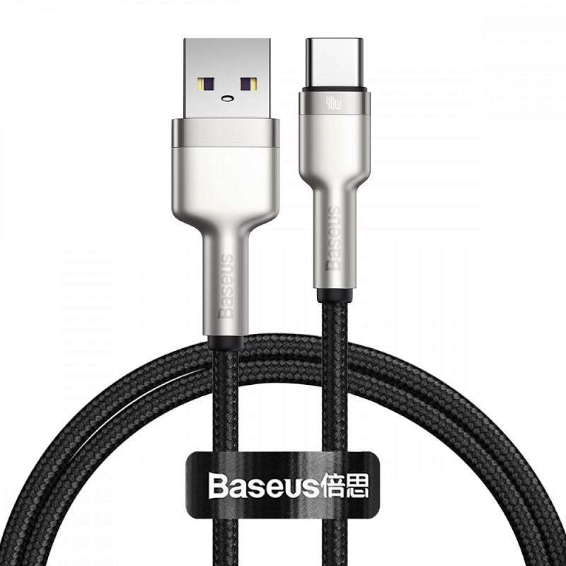 Фотографія Кабель Baseus Cafule Metal Type-C 40W (1m) black