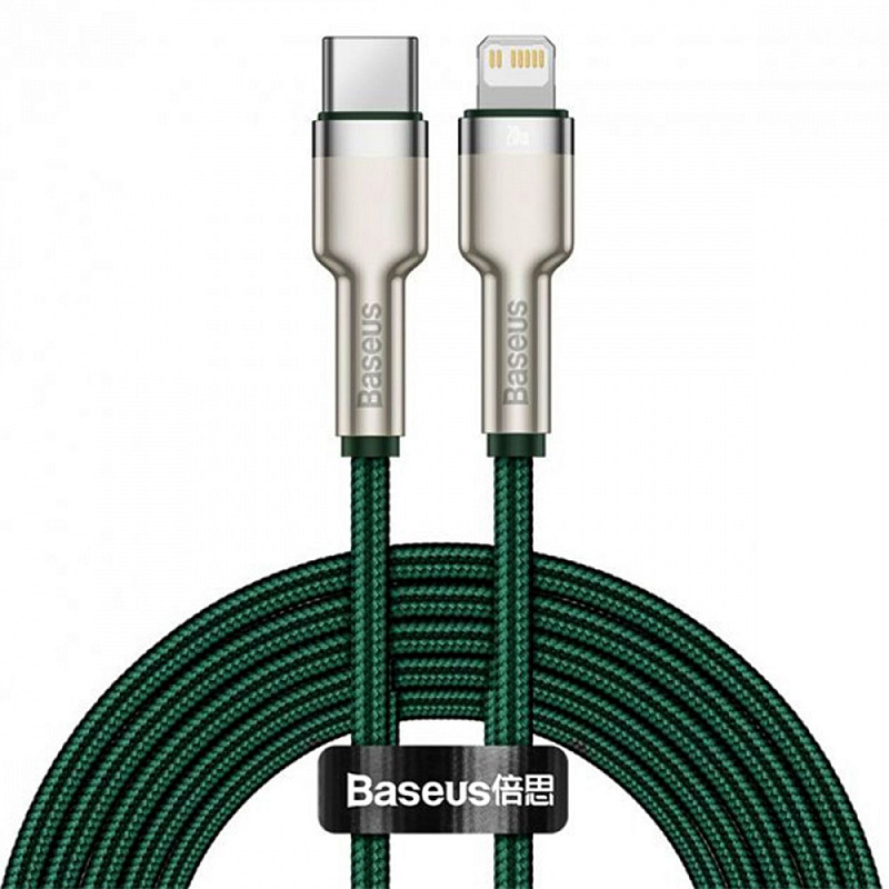 Фотографія Кабель Baseus Cafule Metal Type-C to Lightning PD 20W (2m) green