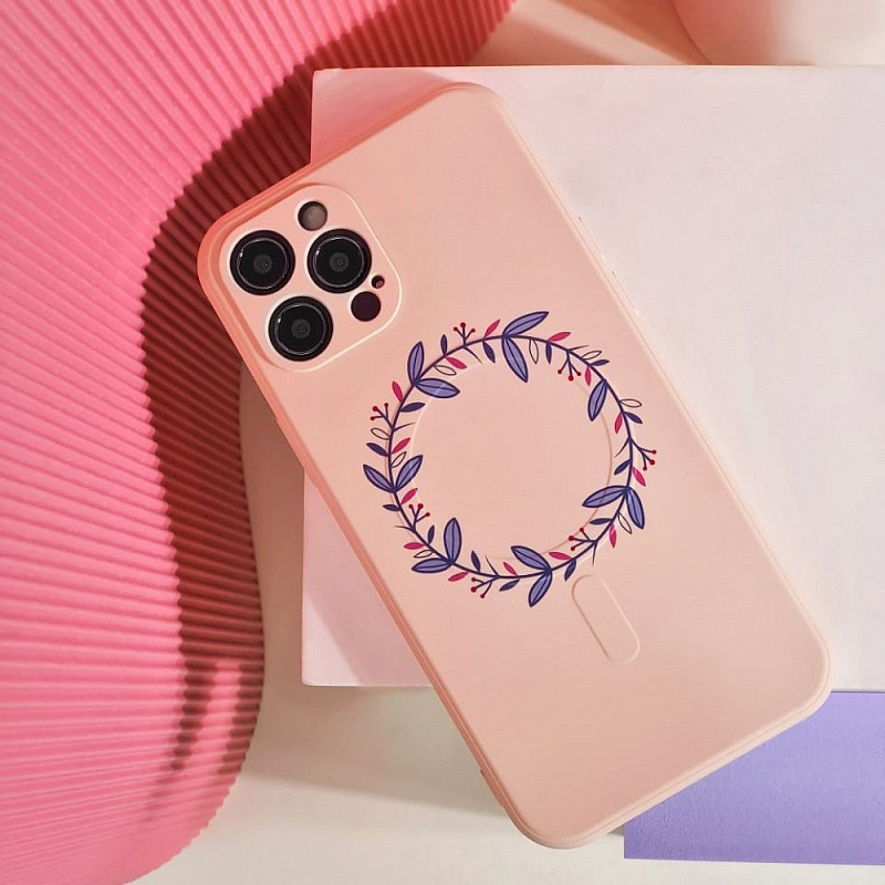 WAVE Minimal Art Case iPhone with MagSafe 12 Pro голубой/венок