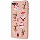 WAVE Fancy Case (TPU) iPhone 7 Plus/8 Plus santa claus and deer/pink sand