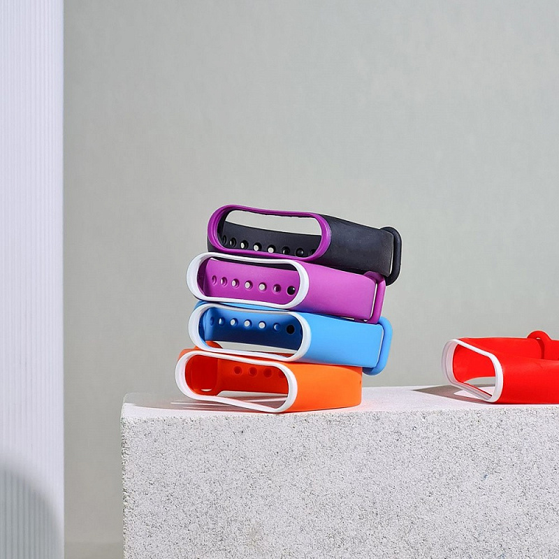 Strap Silicone Line Xiaomi Mi Band 6 pink/white