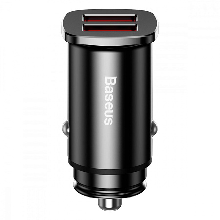 Фотографія Car Charger Baseus Square Metal QC 3.0 30W 2USB black