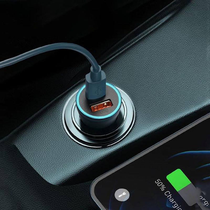 Car Charger Baseus Golden Contactor Pro 40W USB + Type-C gray