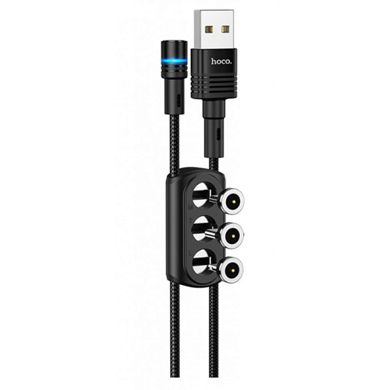 Кабель Hoco U98 3in1 Sunway Multi-functional Lightning + Micro + Type-C red