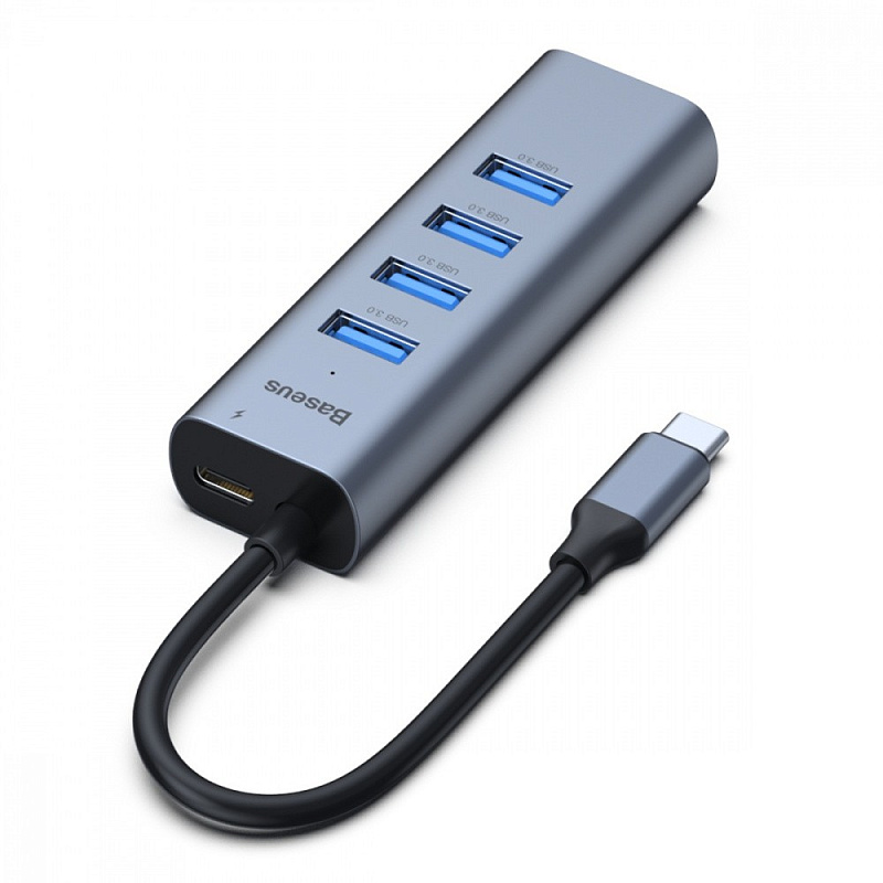 USB-Хаб Baseus Enjoy Series Type-C to 4USB 3.0 + PD gray