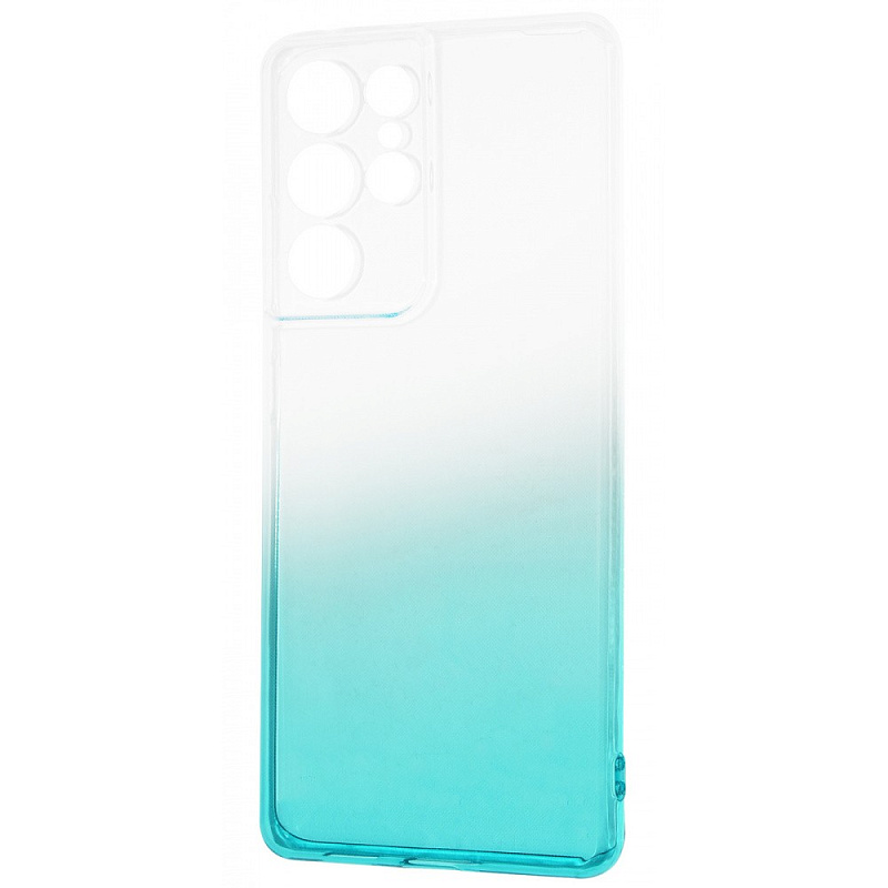 Фото чохла Silicone Case 0.5 mm Gradient Design Samsung Galaxy S21 Ultra (G998B) white/turquoise
