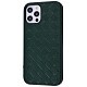 Genuine Leather Case Weaving Series iPhone 12/12 Pro forest green
