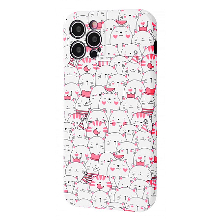 Фото чохла WAVE NEON X LUXO Cute Series iPhone 12 white cats