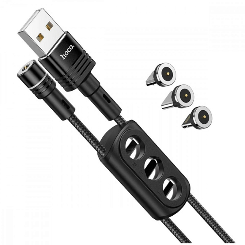 Кабель Hoco U98 3in1 Sunway Multi-functional Lightning + Micro + Type-C red