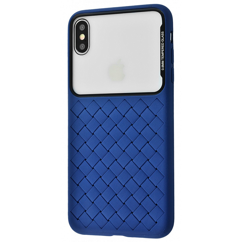 Фото чохла Weaving Case (Tempering Glass+TPU) iPhone Xs Max blue