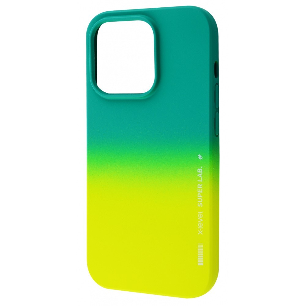 Фото чехла X-Level Rainbow (TPU) iPhone 14 green/lime green Зеленый Желтый