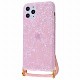 Confetti Jelly Case with Cord (TPU) iPhone 11 Pro pink