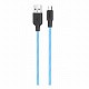 Кабель Hoco X21 Plus Fluorescent Silicone Micro USB (1m) blue