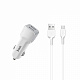Car Charger Hoco Z23 Grand Style + Кабель (Micro) 2.4A 2USB white
